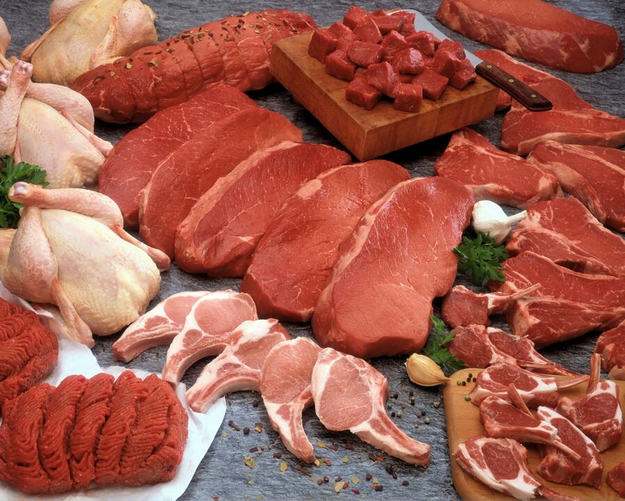produits à base de viande sur un régime de groupe sanguin